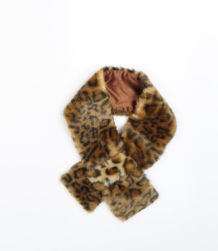 Preworn Womens Brown Animal Print Scarf