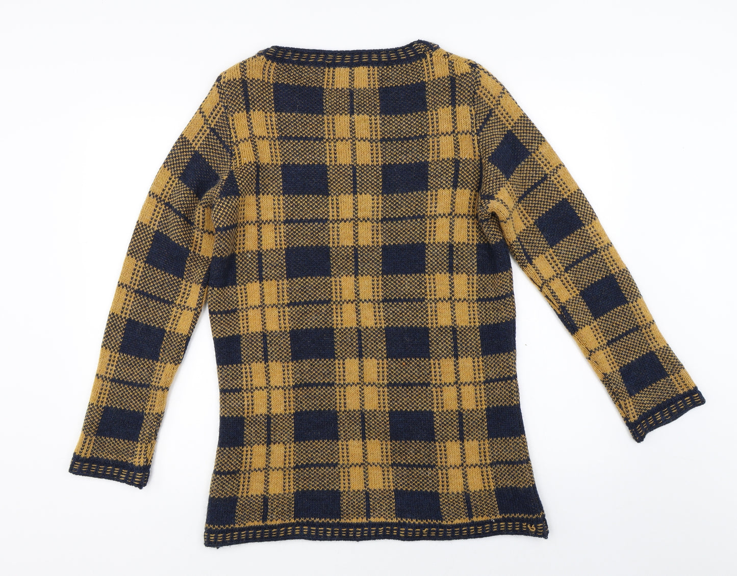 Artigiano Womens Yellow Check   Jumper Size M
