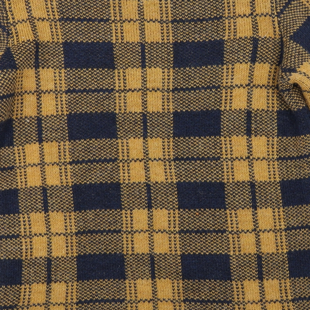 Artigiano Womens Yellow Check   Jumper Size M