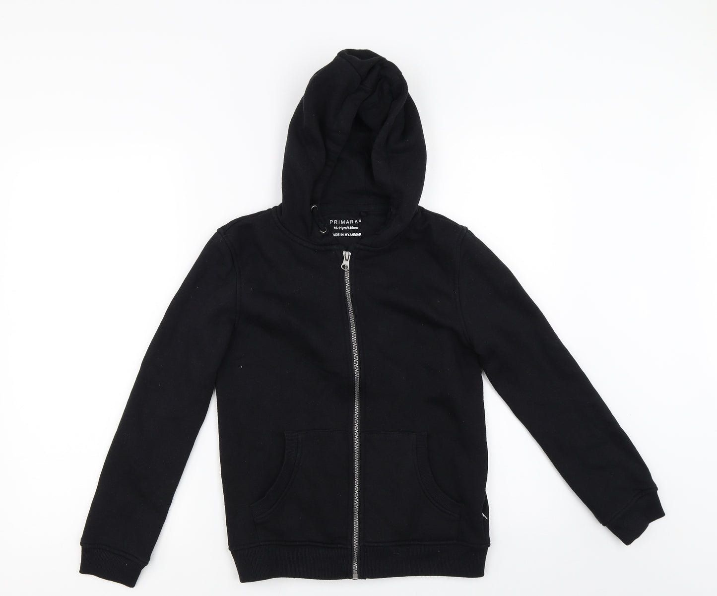 Primark Boys Black   Full Zip Hoodie Size 10-11 Years