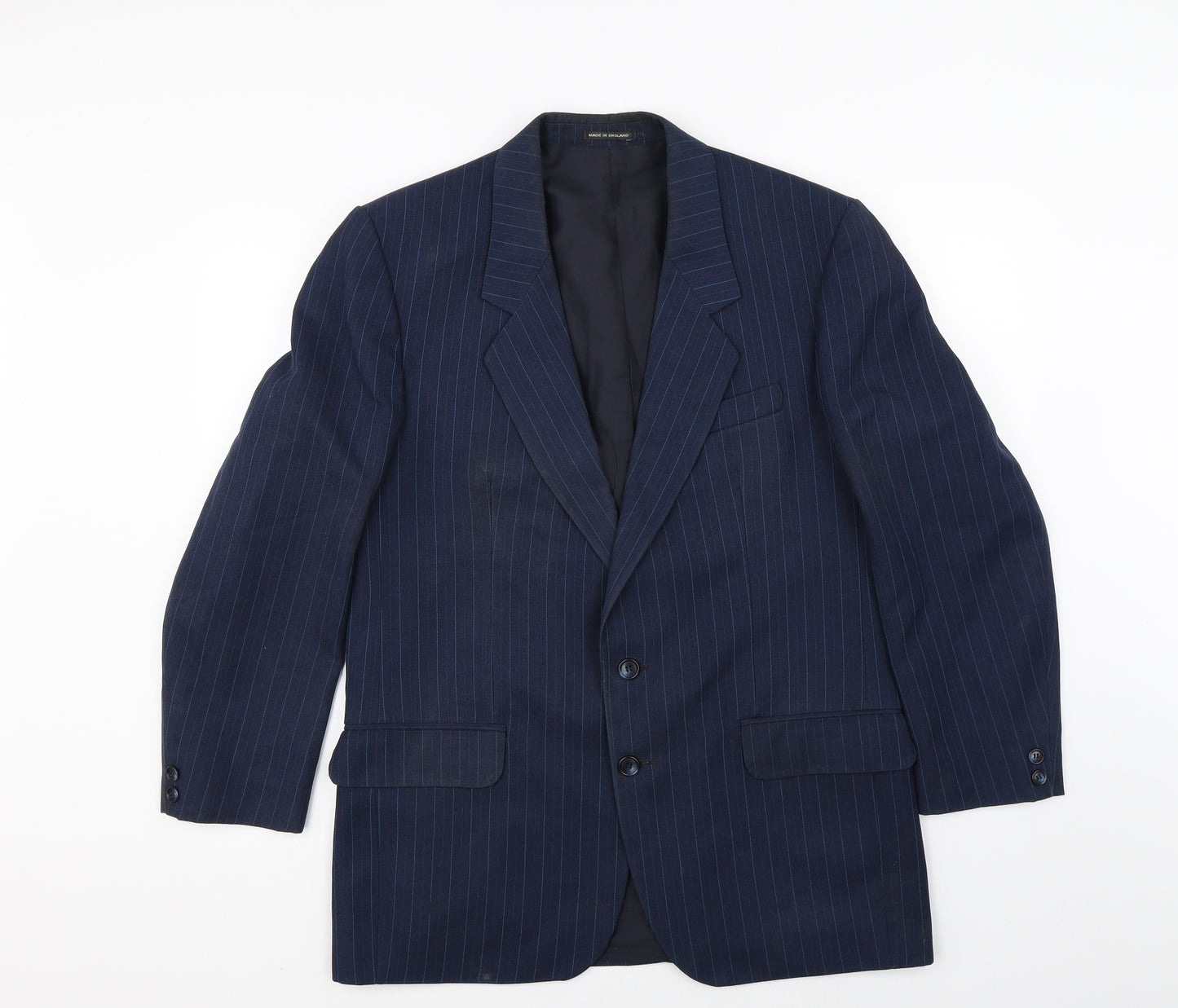 Lincroft Mens Blue Striped  Jacket Suit Jacket Size 40