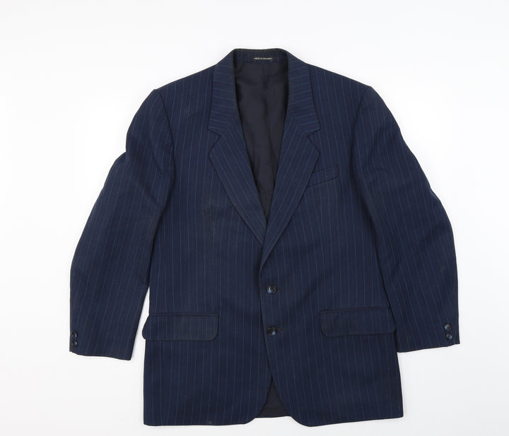 Lincroft Mens Blue Striped  Jacket Suit Jacket Size 40