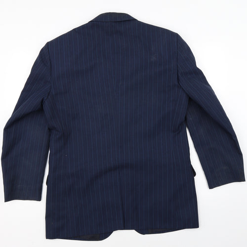 Lincroft Mens Blue Striped  Jacket Suit Jacket Size 40