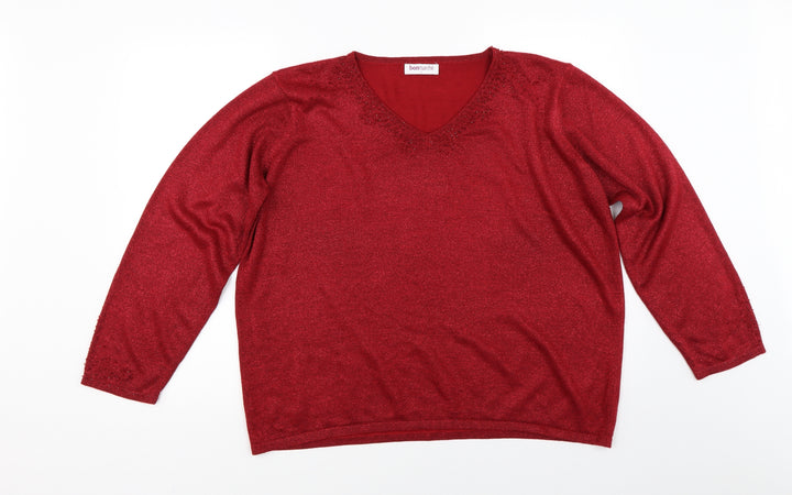 Bonmarché Womens Red    Jumper Size L