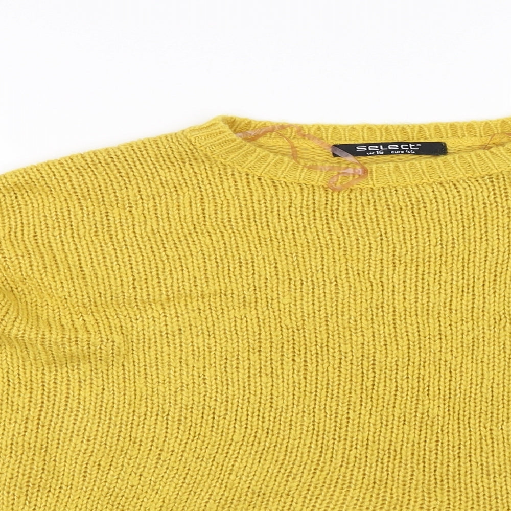 Select Womens Yellow   Pullover Jumper Size M