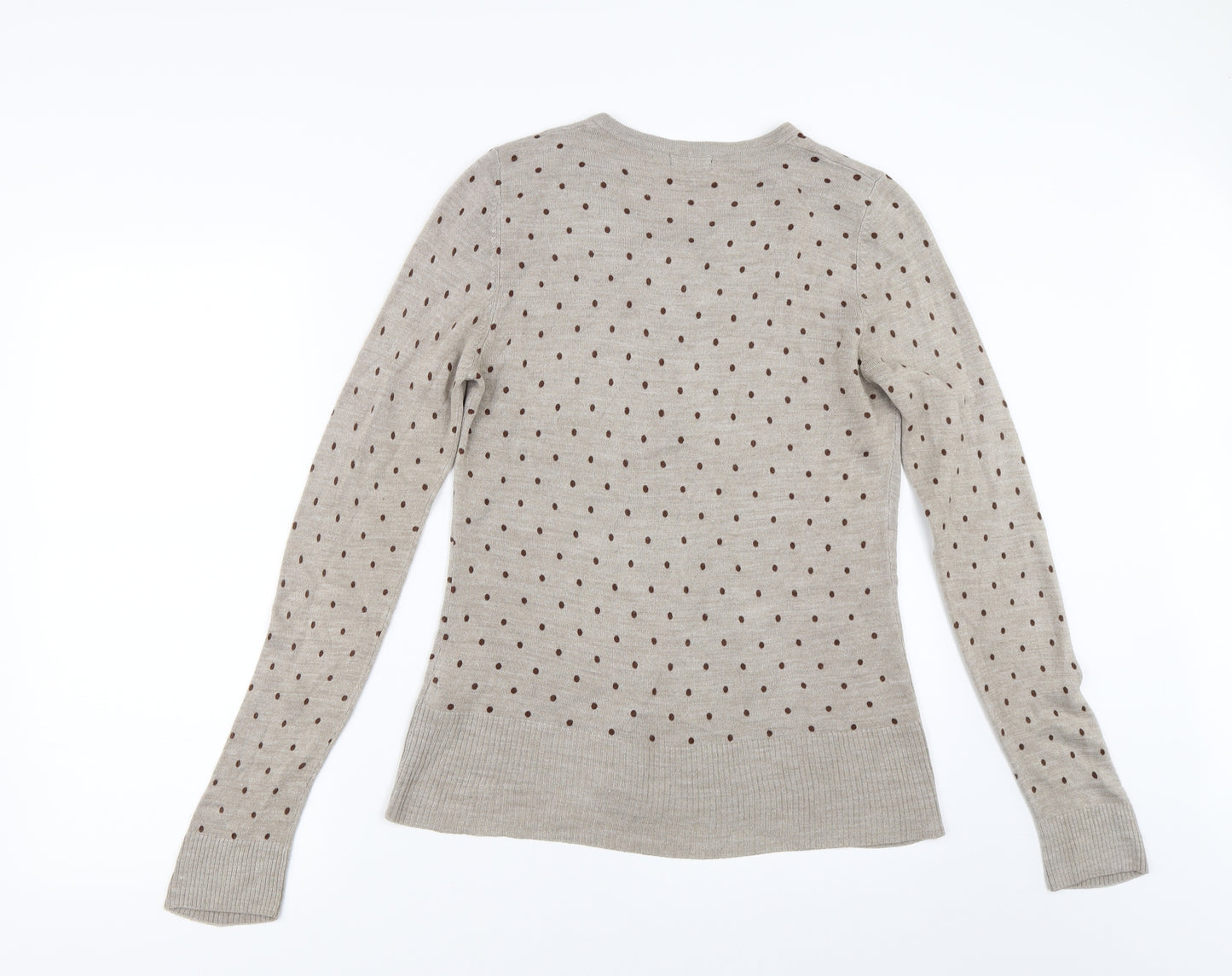 F&F Womens Brown Polka Dot  Cardigan Jumper Size 12