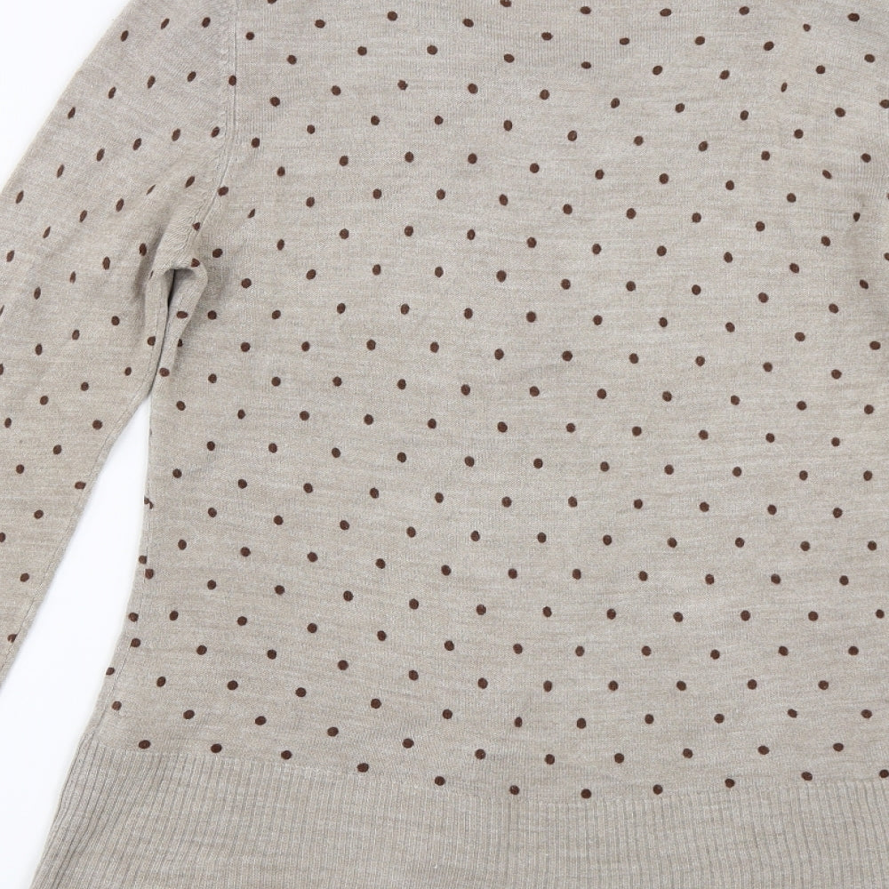F&F Womens Brown Polka Dot  Cardigan Jumper Size 12