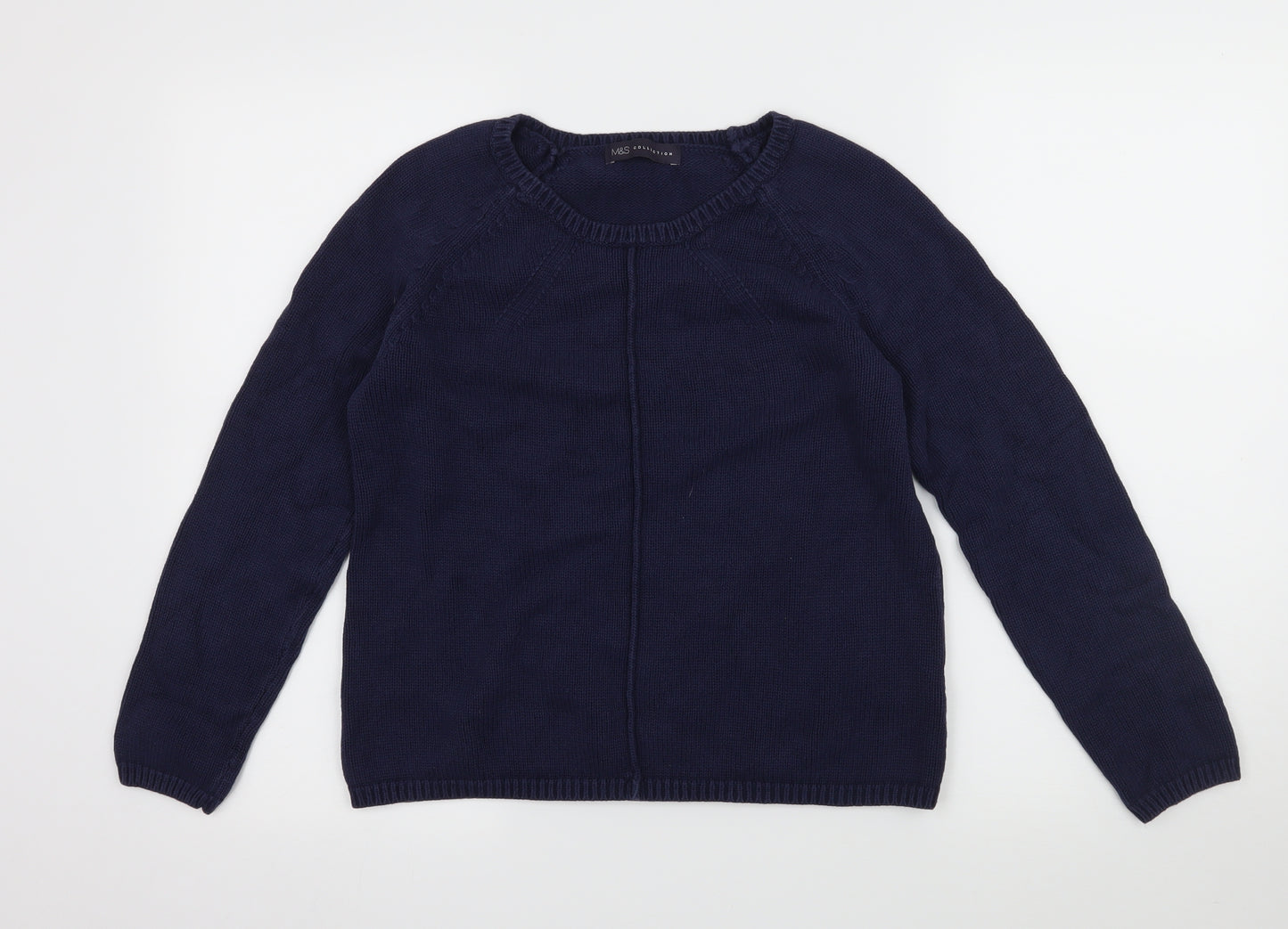 M&S Womens Blue  Knit Pullover Jumper Size 8