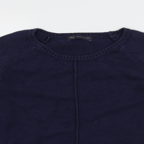 M&S Womens Blue  Knit Pullover Jumper Size 8