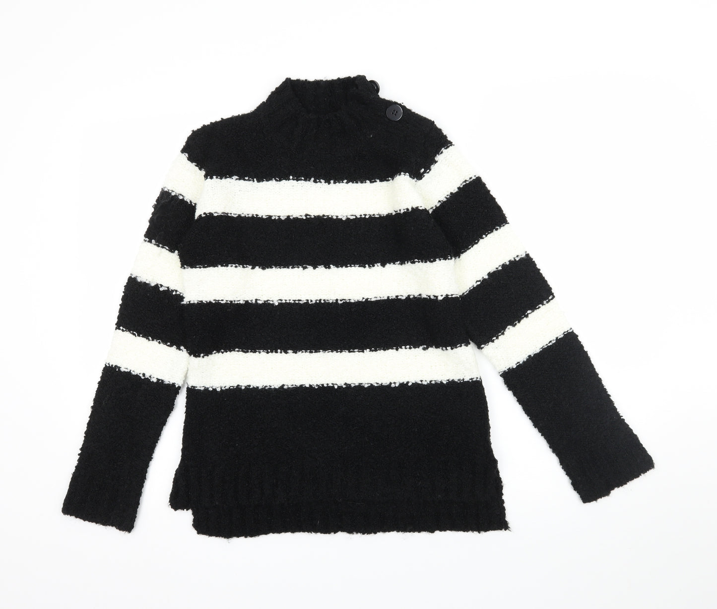 OVS Girls Black Striped  Pullover Jumper Size 12-13 Years