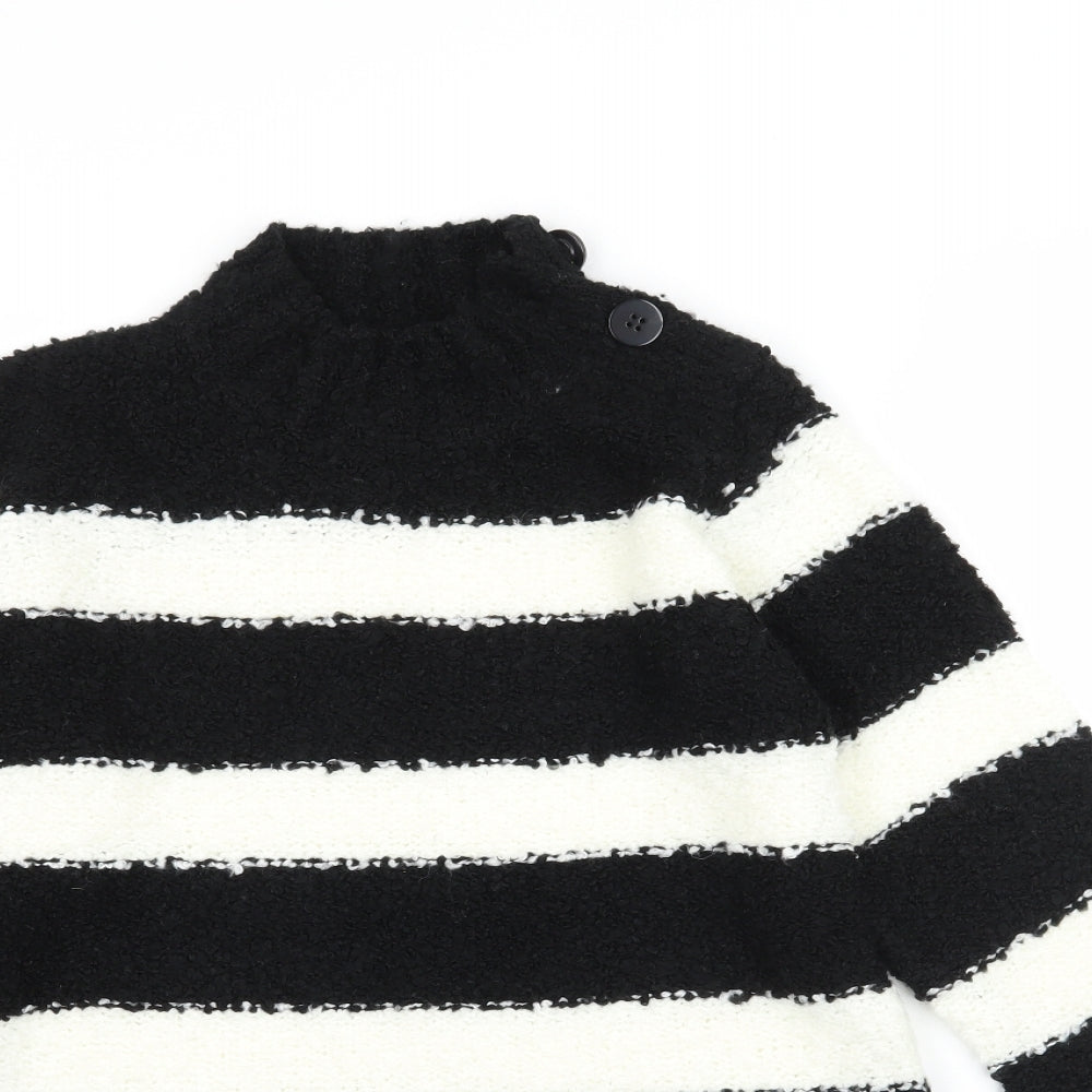 OVS Girls Black Striped  Pullover Jumper Size 12-13 Years