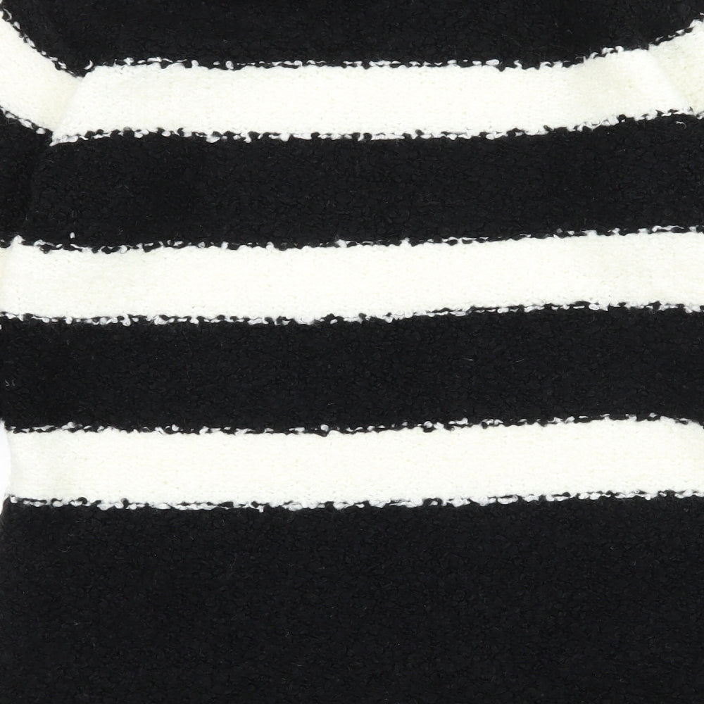 OVS Girls Black Striped  Pullover Jumper Size 12-13 Years