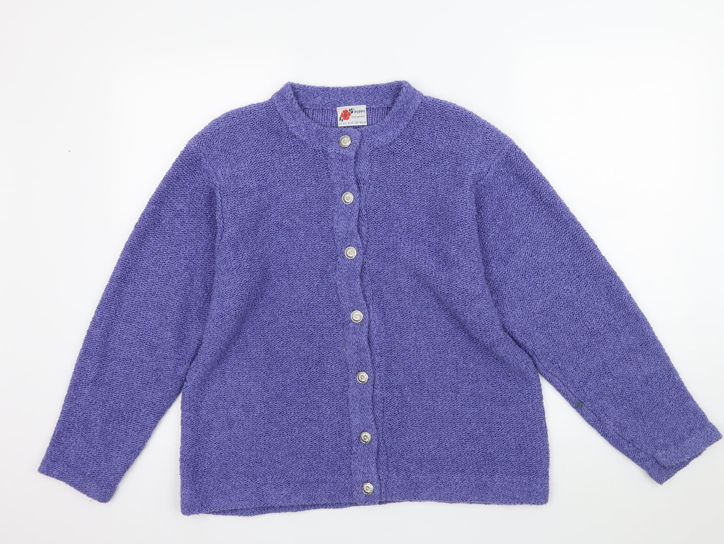 Poppy Womens Purple  Knit Cardigan Jumper Size 12