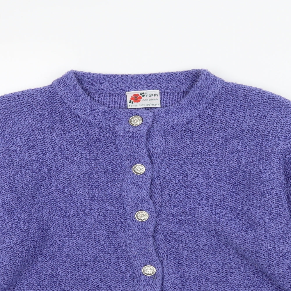 Poppy Womens Purple  Knit Cardigan Jumper Size 12