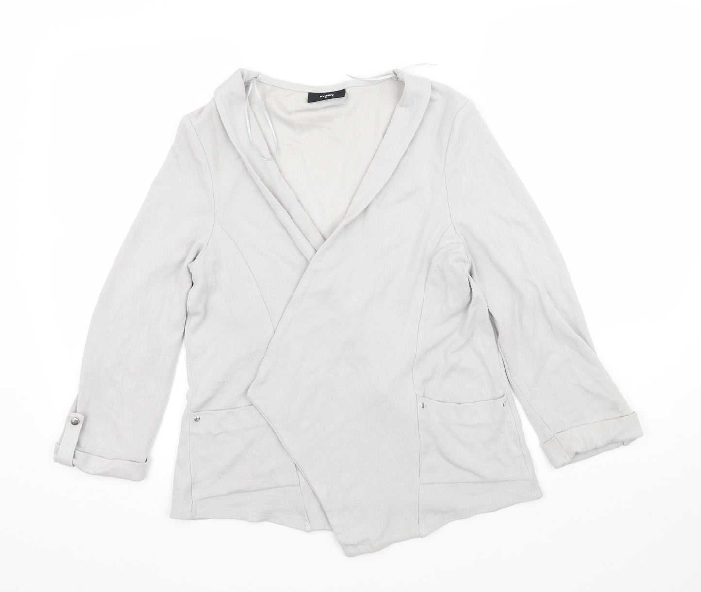 Wallis Womens Grey  Jersey Cardigan Jumper Size M
