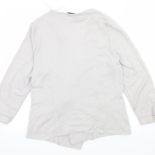Wallis Womens Grey  Jersey Cardigan Jumper Size M