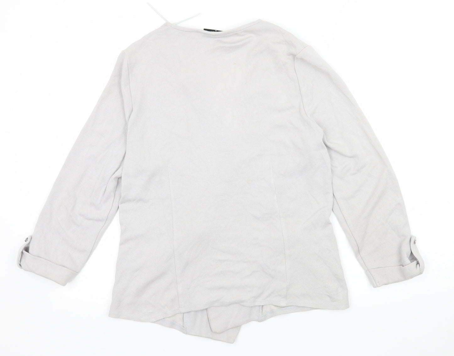 Wallis Womens Grey  Jersey Cardigan Jumper Size M