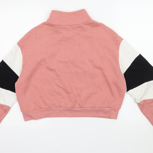 H&M Womens Pink Striped Jersey Pullover Sweatshirt Size S
