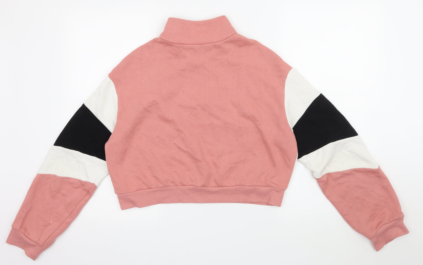 H&M Womens Pink Striped Jersey Pullover Sweatshirt Size S