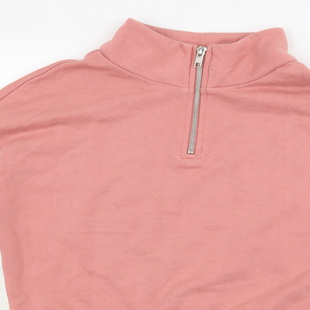 H&M Womens Pink Striped Jersey Pullover Sweatshirt Size S
