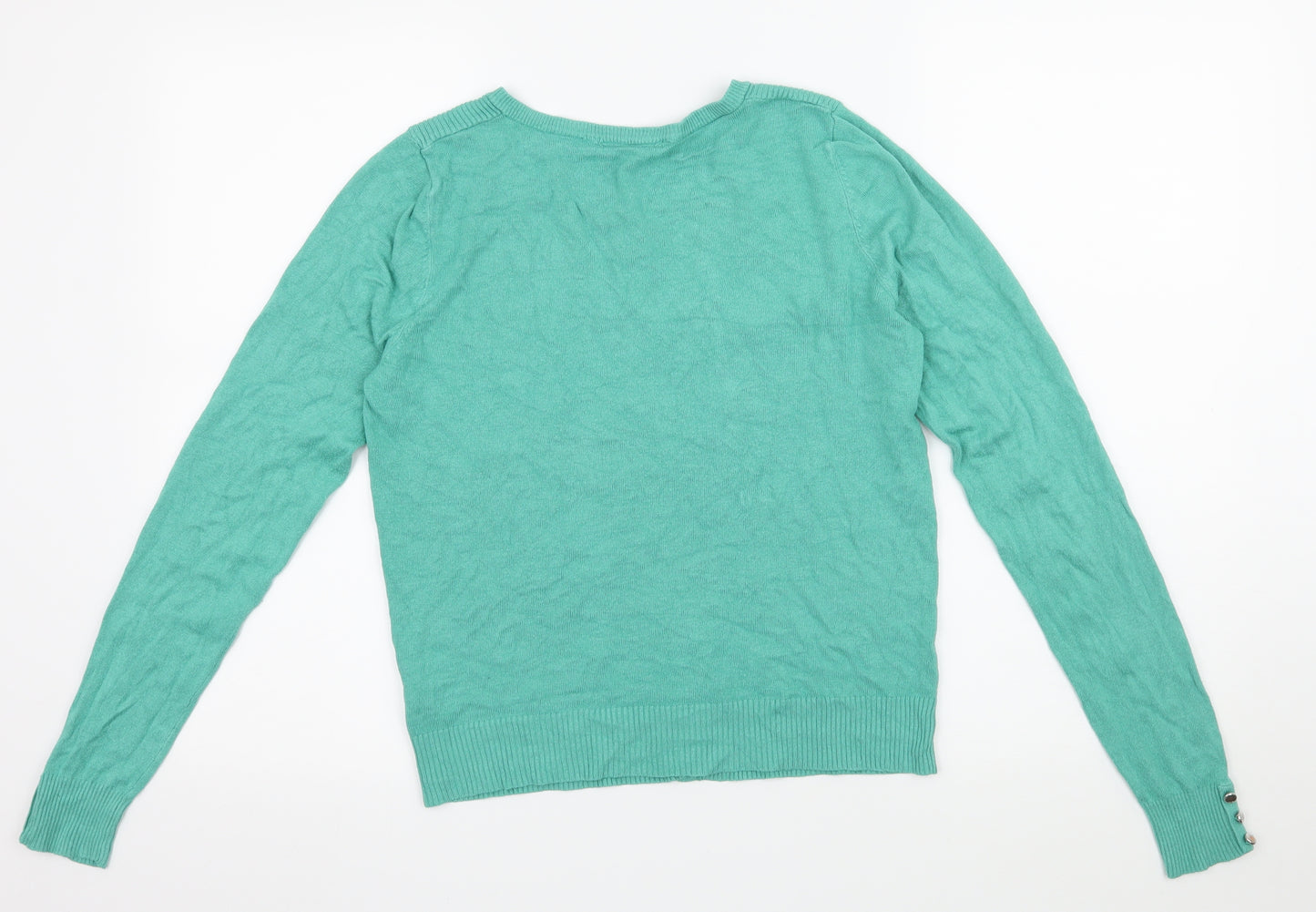 TU Womens Green  Knit Cardigan Jumper Size 10