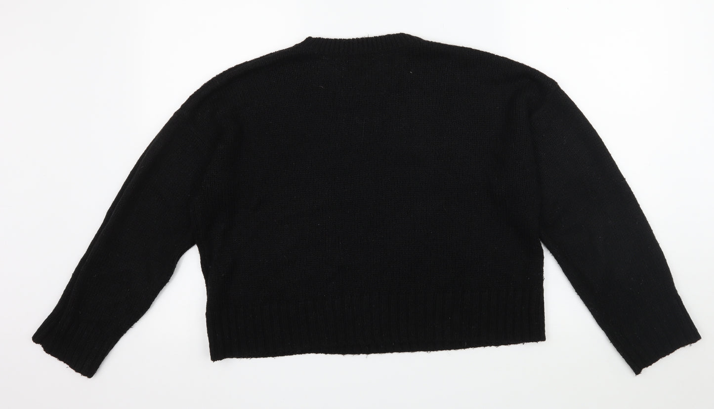 New Look Womens Black  Knit Pullover Jumper Size M
