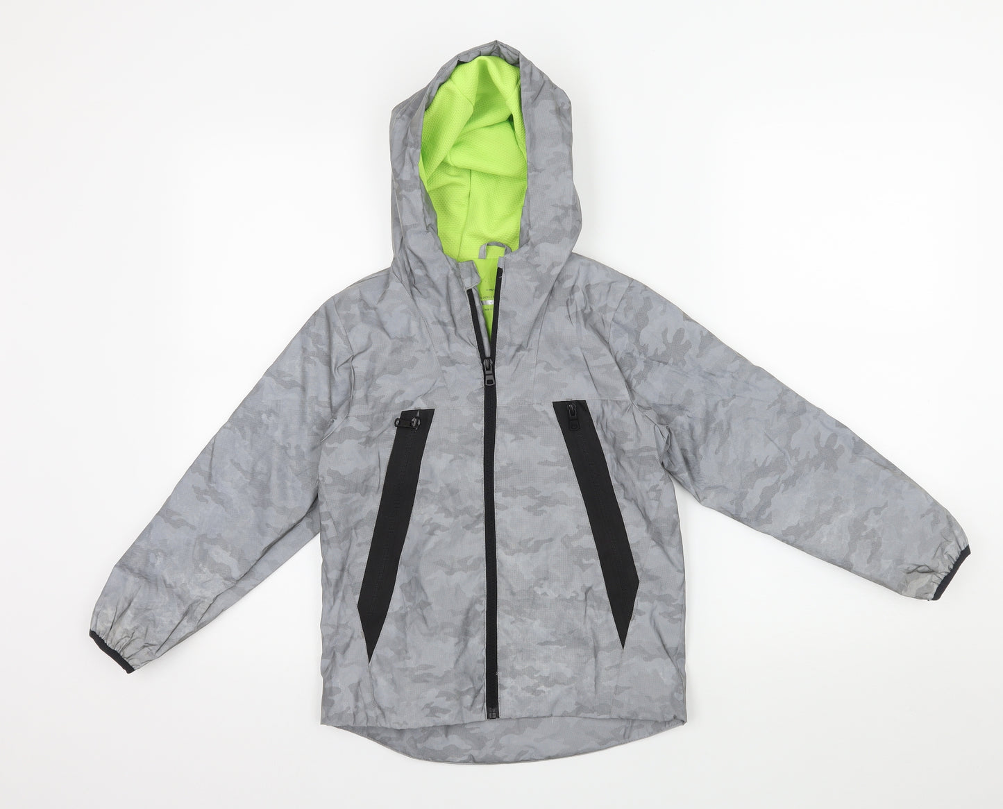 Primark Boys Grey Camouflage  Rain Coat Coat Size 7-8 Years