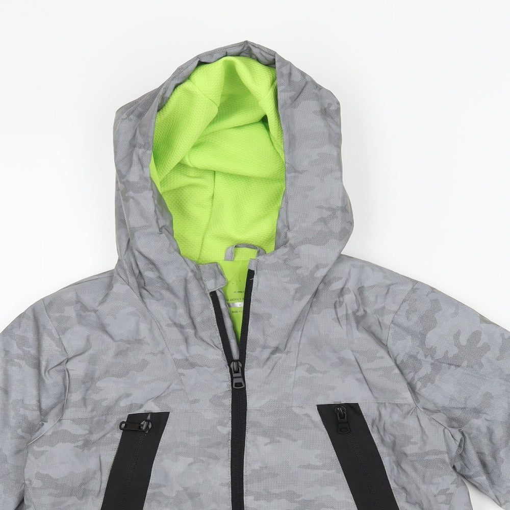 Primark Boys Grey Camouflage  Rain Coat Coat Size 7-8 Years