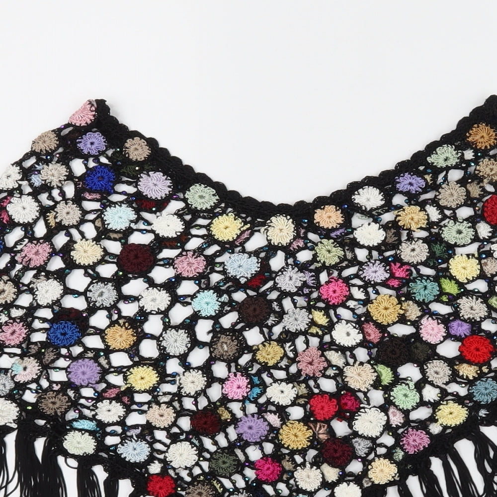 Preworn Womens Multicoloured Floral  Basic Blouse One Size  - Poncho