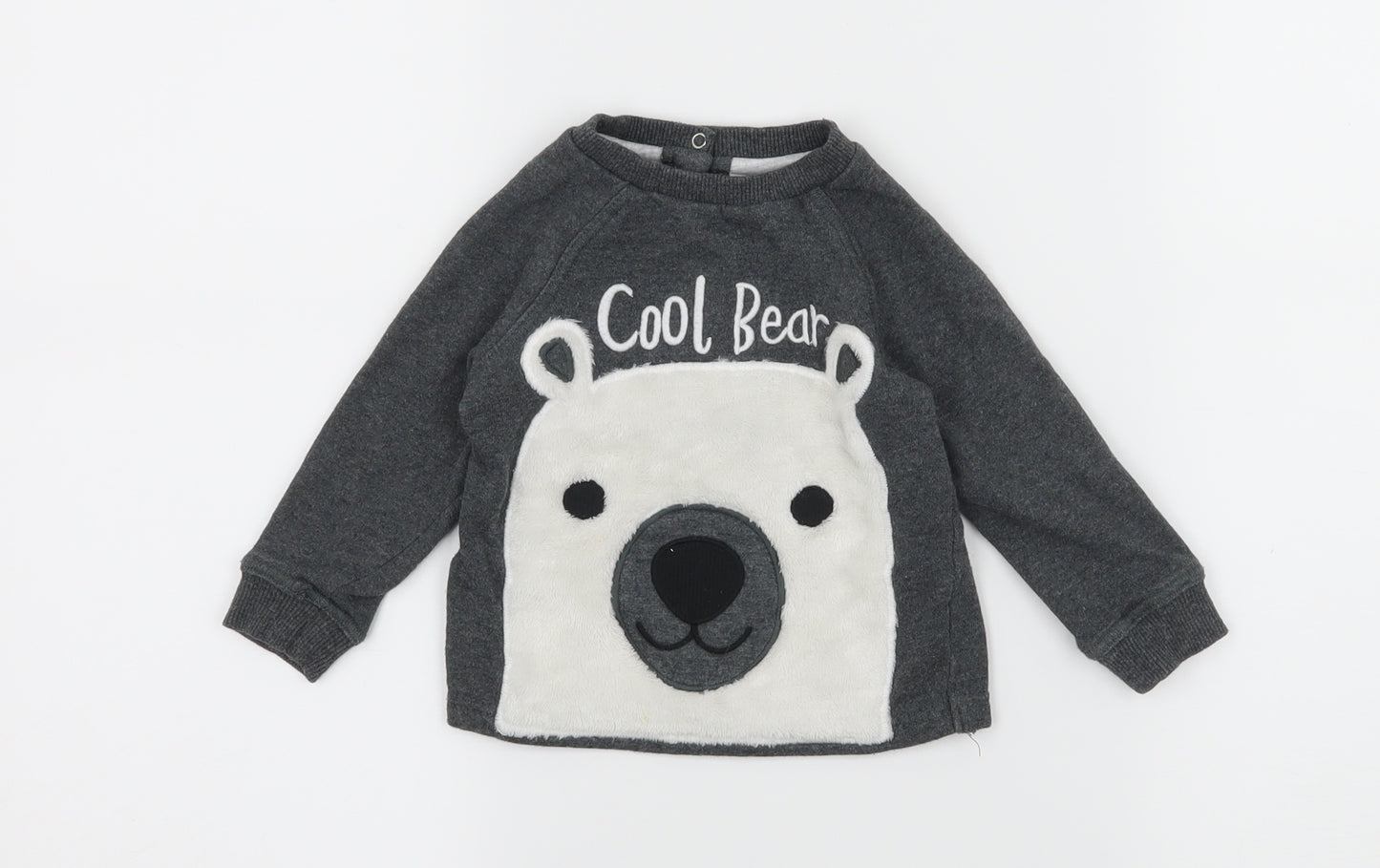F&F Baby Grey  Jersey Pullover Jumper Size 6-9 Months  - POLAR BEAR