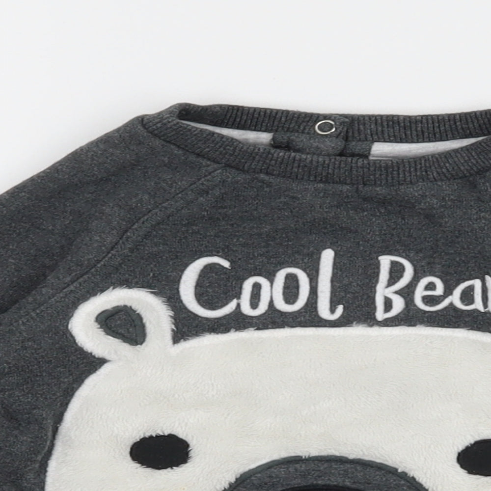 F&F Baby Grey  Jersey Pullover Jumper Size 6-9 Months  - POLAR BEAR
