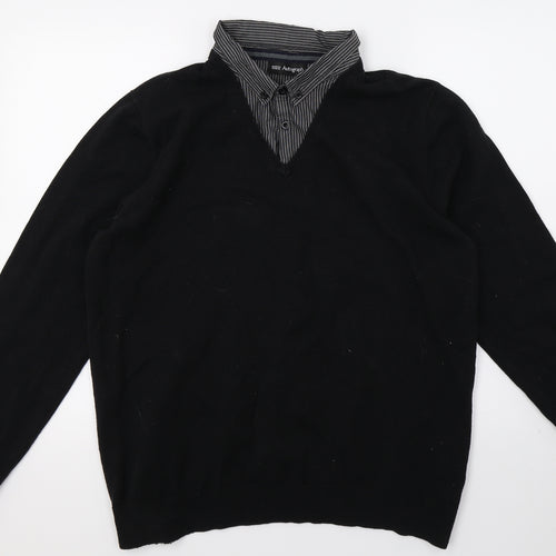 Marks and Spencer Mens Black  Knit Pullover Jumper Size XL