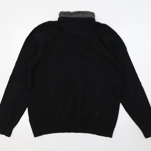 Marks and Spencer Mens Black  Knit Pullover Jumper Size XL