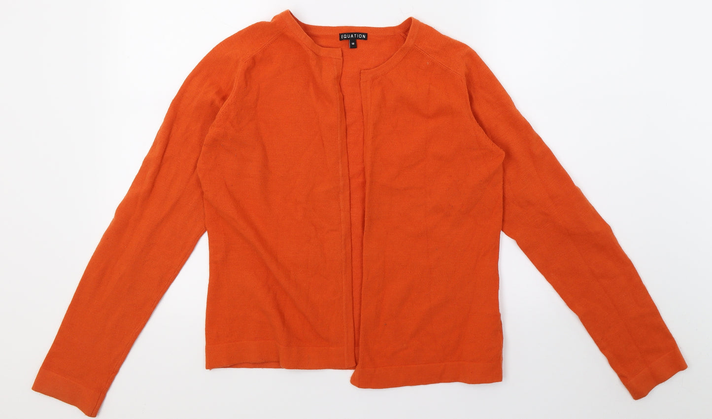 Equation Womens Orange  Knit Cardigan Jumper Size 12