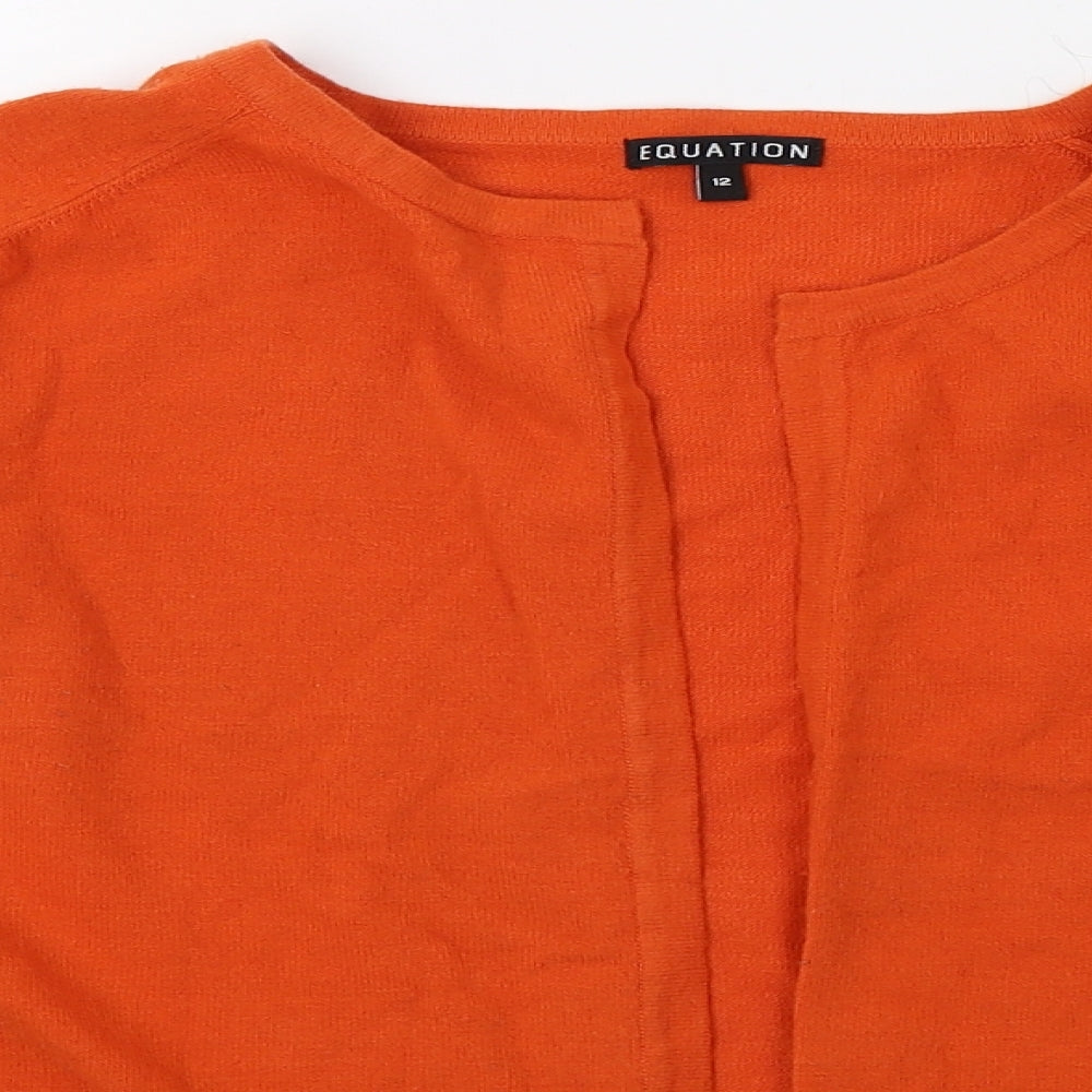Equation Womens Orange  Knit Cardigan Jumper Size 12