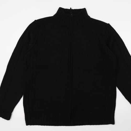 George Mens Black  Knit Full Zip Jumper Size XL