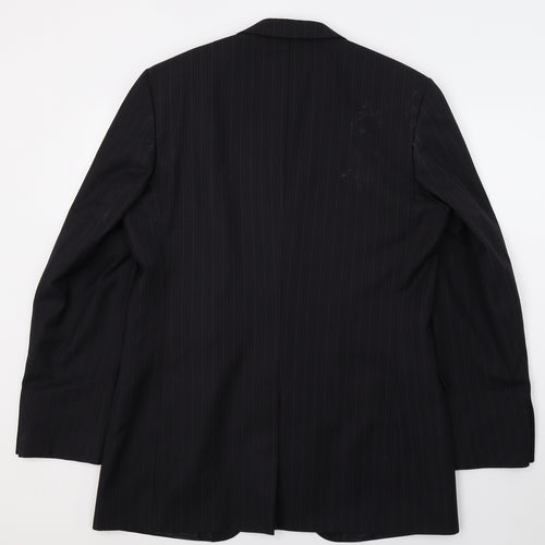 Burton Mens Black Striped  Jacket Suit Jacket Size L