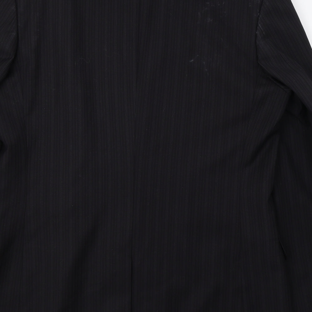 Burton Mens Black Striped  Jacket Suit Jacket Size L