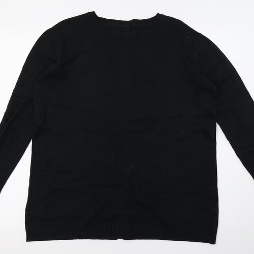 Preworn Womens Black  Knit Pullover Jumper Size S