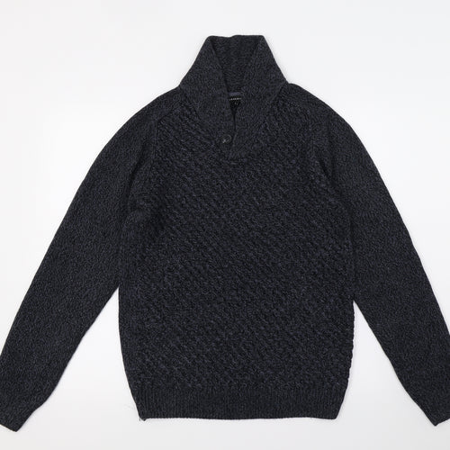 Peacocks Mens Blue  Knit Pullover Jumper Size S