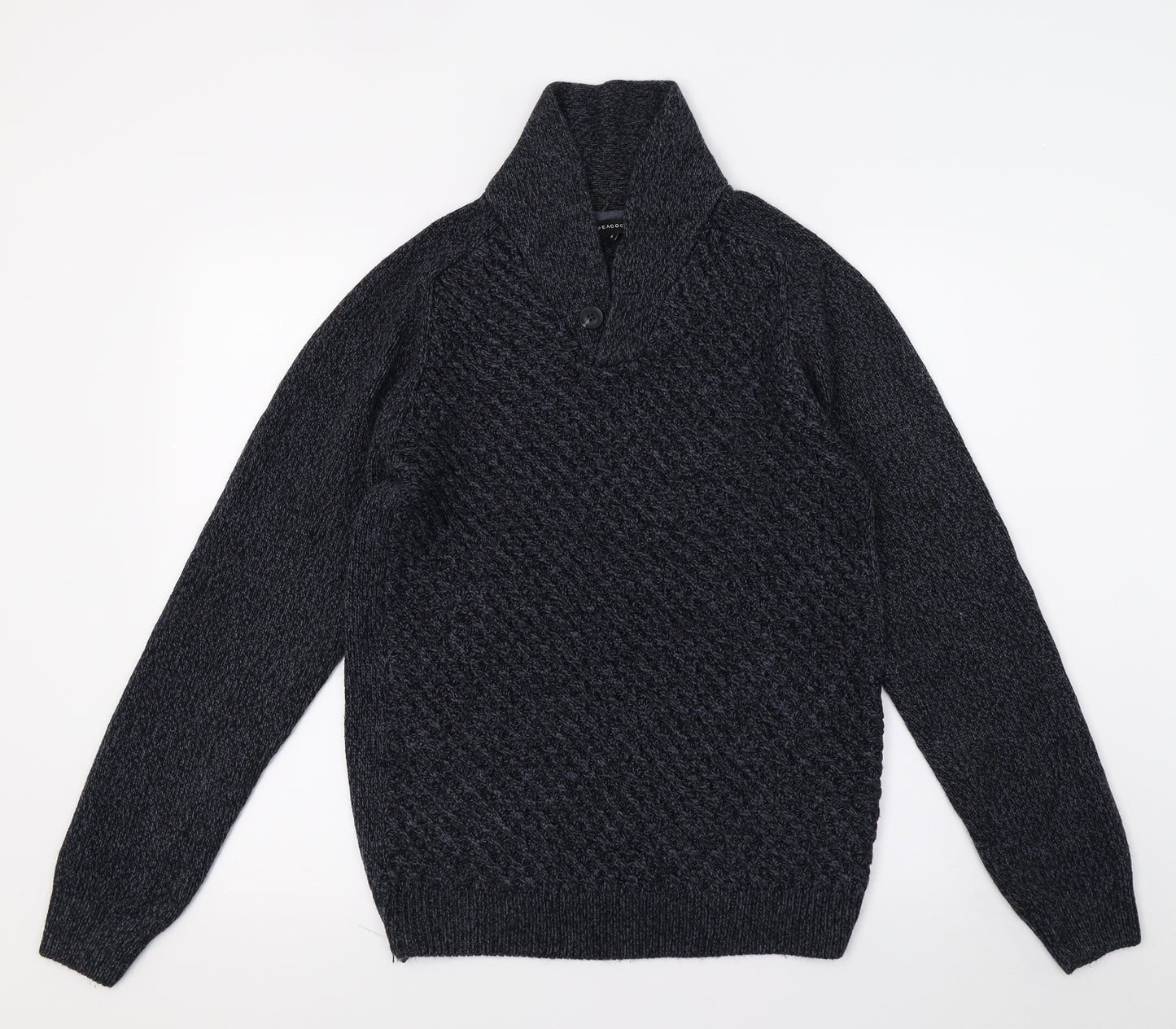 Peacocks Mens Blue  Knit Pullover Jumper Size S