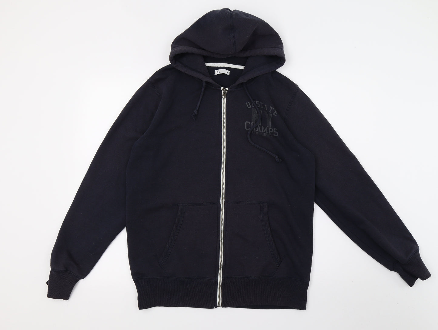 C Mens Blue  Jersey Full Zip Hoodie Size M  - Upstate NY