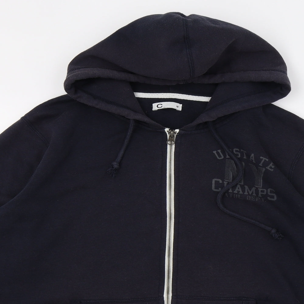 C Mens Blue  Jersey Full Zip Hoodie Size M  - Upstate NY
