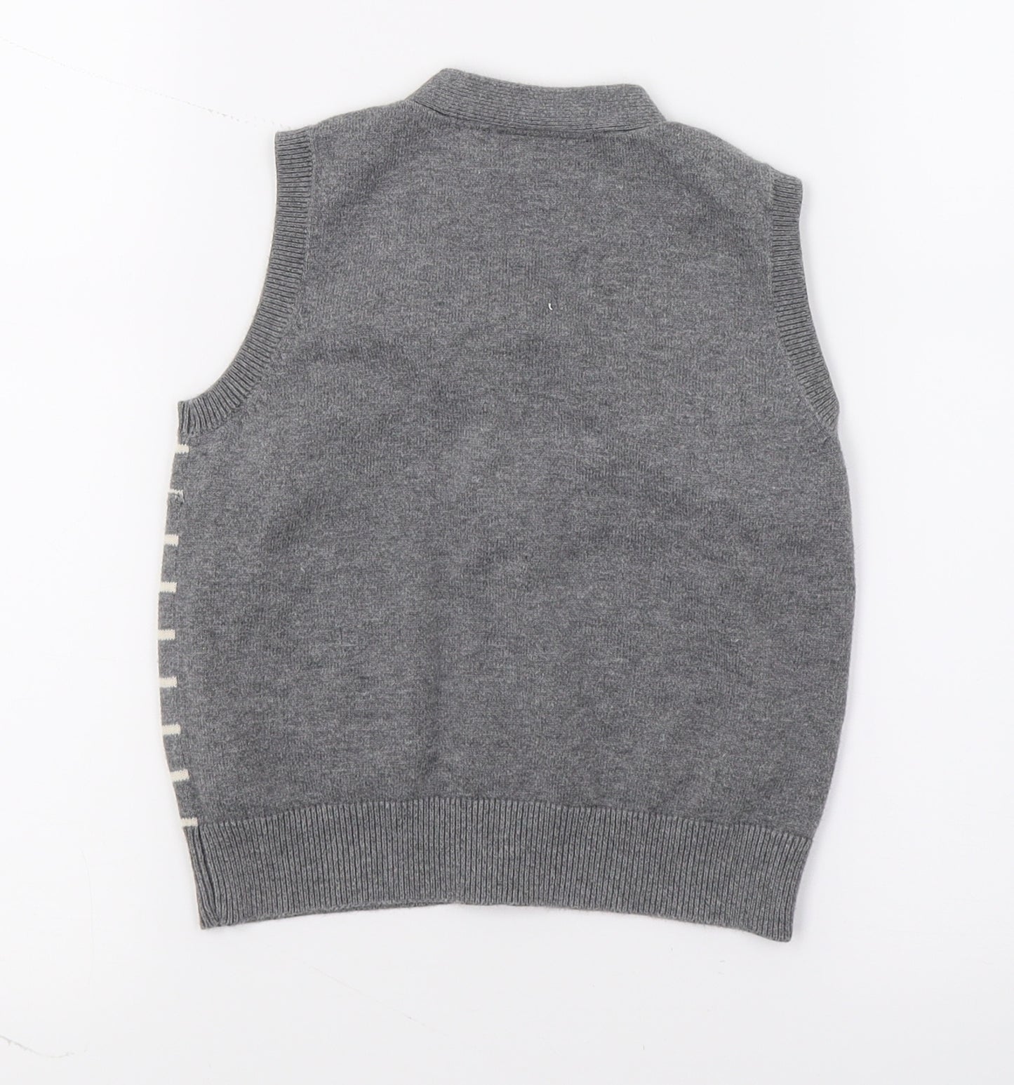 NEXT Boys Grey Striped Knit Cardigan Jumper Size 3 Years