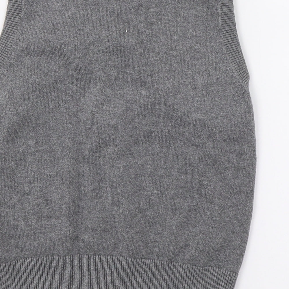 NEXT Boys Grey Striped Knit Cardigan Jumper Size 3 Years