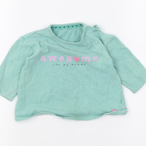 George Girls Green  Jersey Basic T-Shirt Size 6-9 Months  - Awesome Like my mummy