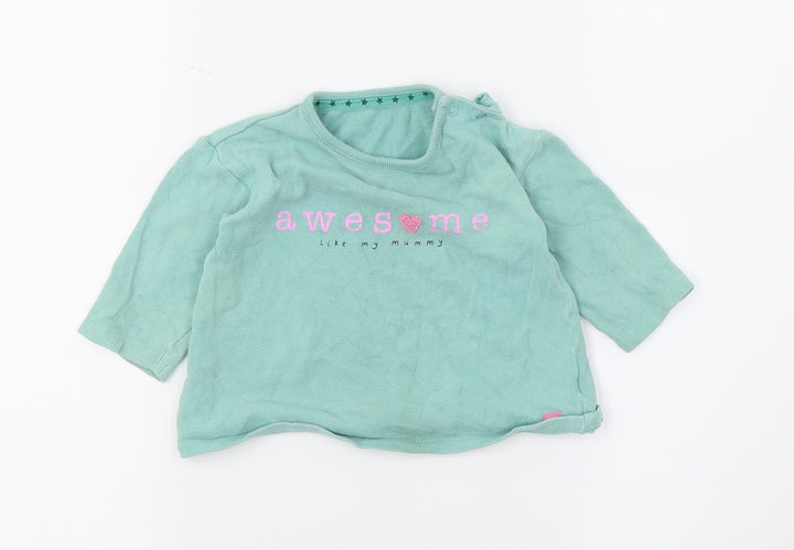 George Girls Green  Jersey Basic T-Shirt Size 6-9 Months  - Awesome Like my mummy