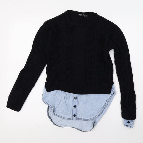 Select Womens Blue  Knit Pullover Jumper Size 6  - Layered