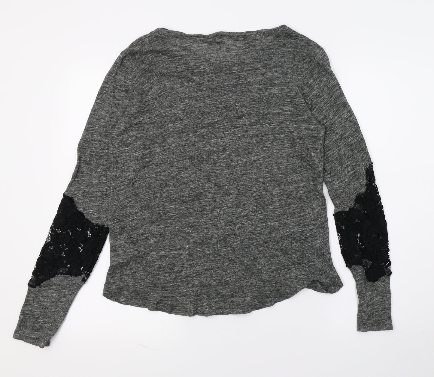 Zara Womens Grey  Knit Pullover Jumper Size M  - Lace detail