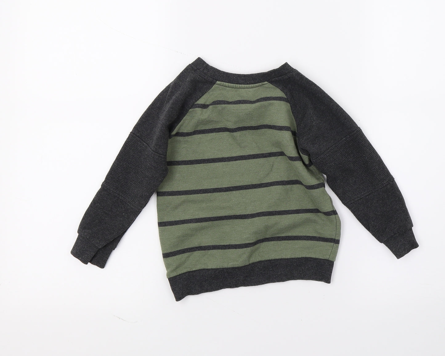 Primark Boys Green Striped Jersey Pullover Jumper Size 18-24 Months  - Lion King Simba